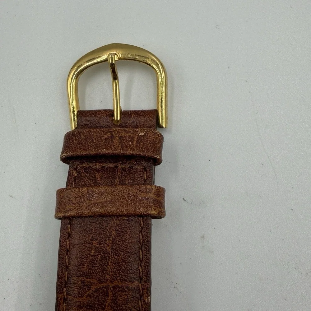 Fossati American Football Quarterback Gold Tone Japan Quartz Leather Watch